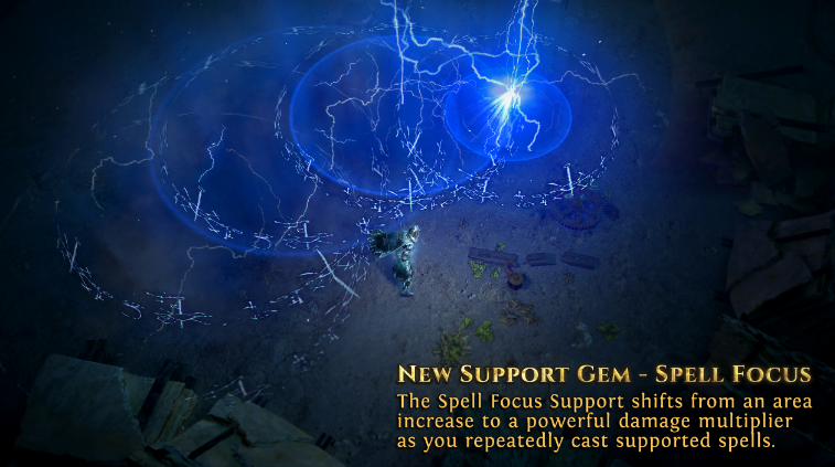 path of exile new support gem - spell focus