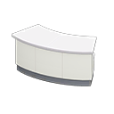 Arched reception counter|White