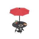 Bistro table|Red Parasol color Black