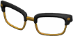 Black squared browline glasses