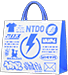 Blue electronics-store paper bag
