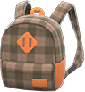 Brown checkered backpack