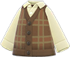 Brown checkered sweater vest