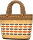 Brown striped basket bag