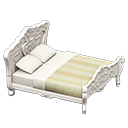 Elegant bed|White with stripe Duvet cover White