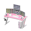 Gaming desk|Stock trading Monitors Pink