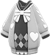 Gray ribbons & hearts knit dress