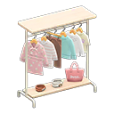 Hanging clothing rack|White wood