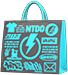 Light blue electronics-store paper bag