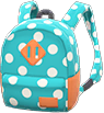 Light blue polka-dot backpack