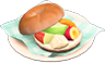 Mixed-fruits bagel sandwich