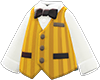 Mustard shirt with striped vest