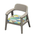 Nordic chair|Triangles Fabric Gray