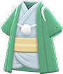 Pale green Edo-period merchant outfit