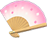 Peachy-pink folding fan