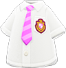 Pink necktie short-sleeved uniform top