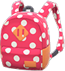 Pink polka-dot backpack