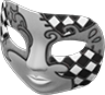 Silver Venetian carnival mask