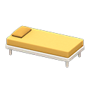 Simple bed|Yellow Pillow and mattress color White
