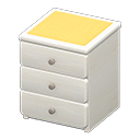 Simple small dresser|Yellow Cloth White
