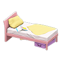 Sloppy bed|Yellow Bedding color Pink