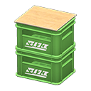 Stacked bottle crates|White logo Logo Green