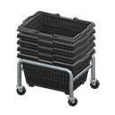 Stacked shopping baskets|Black