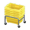 Stacked shopping baskets|Yellow