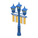 Street lamp with banners|Yellow Banner color Blue