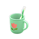 Toothbrush-and-cup set|Tulip Cup design Green