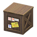 Wooden box|Shipping stickers Label Dark brown