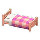 Wooden simple bed|Pink Bedding Pink wood