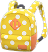 Yellow polka-dot backpack