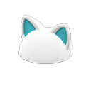 flashy pointy-ear animal hat|White
