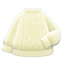 Aran-knit Sweater White
