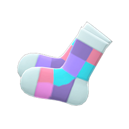 Color-blocked Socks White
