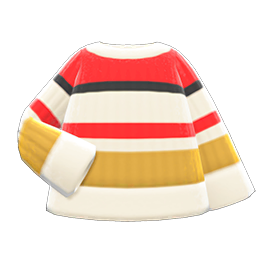 Colorful Striped Sweater White, yellow & red
