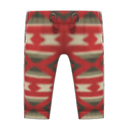 Geometric-print Pants Red
