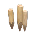 Log Stakes White wood