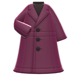 Long Pleather Coat Purple