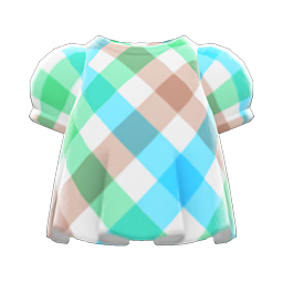 Plaid Puffed-sleeve Shirt Sweet plaid