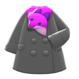 Plushie-muffler Coat Pink
