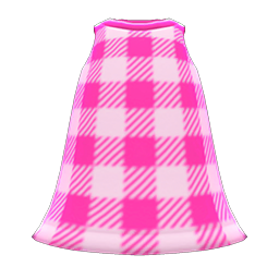 Simple Checkered Dress Pink