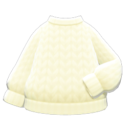 Simple Knit Sweater White