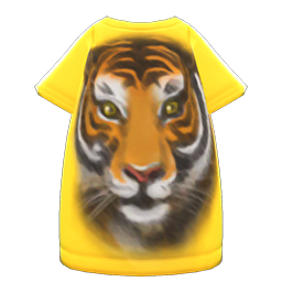 Tiger-face Tee Dress Yellow