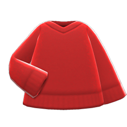 V-neck Sweater Red