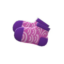 Wave-print Socks Purple