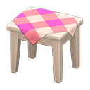 Wooden Mini Table White wood / Pink