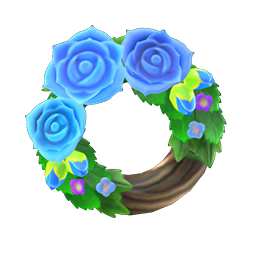 Blue rose wreath