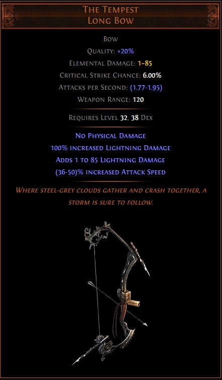 path of exile best prophecy - the servant's heart - the tempest long bow
